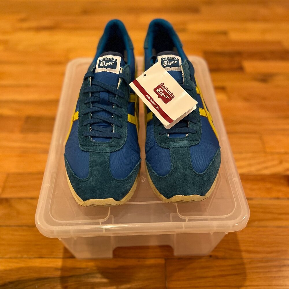 Onitsuka Tiger Mexico 66, Blue with Yellow stripes, Size 13 US